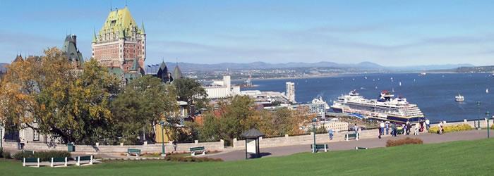 Quebec City The famous Chateau Frontenac hotel peers over the St. Lawrence River in Quebec's capital city. Credit: Stéphane Voyer [CC-BY-SA-2.5, via Wikimedia Commons