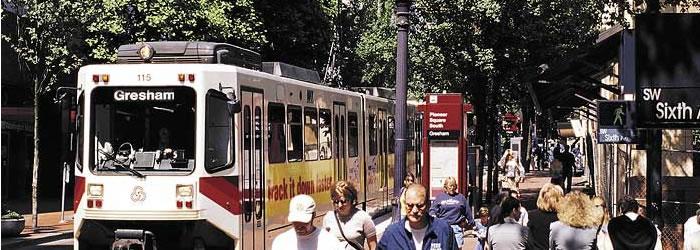 Portland, Oregon The city offers a multitude of transportation alternatives - light rail, bus, car and bike. Credit:  TravelPortland.com