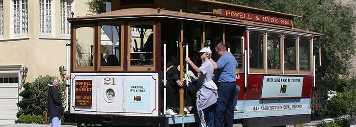 San Francisco Taking a ride on hilly San Francisco's iconic cable cars is almost like being in an amusement park.  