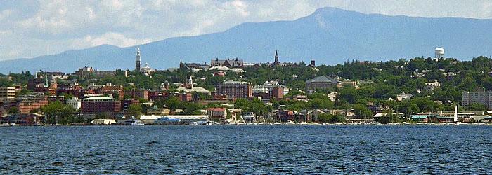 Burlington A look across Lake Champlain to downtown Burlington. By Dicky Hayward (Flickr) [CC-BY-2.0 (http://creativecommons.org/licenses/by/2.0)], via Wikimedia Commons
